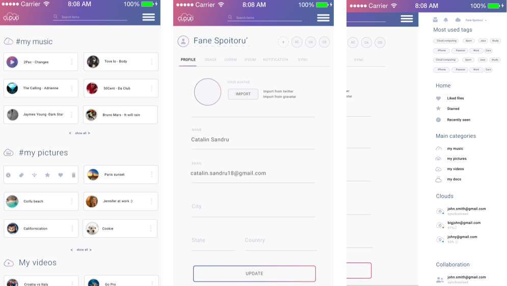 Cloudfinity mobile preview